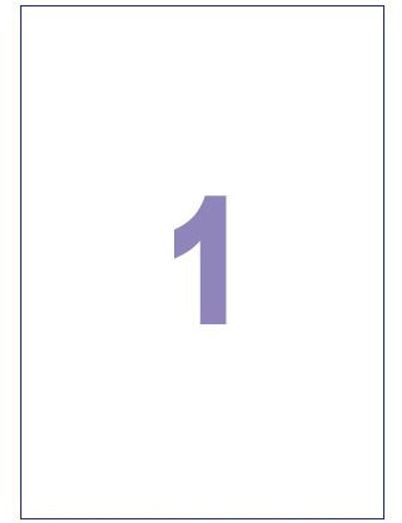 Kangaro etiket - inkjet laser kopieer - 210x297mm - 100 vel - 1 sticker per vel - k-210297