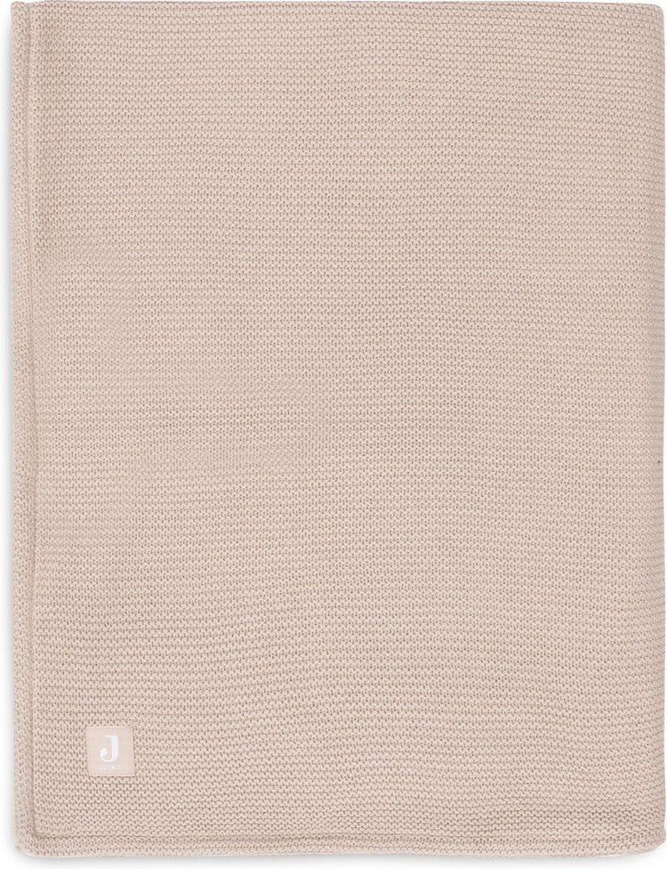 Jollein - deken ledikant 100x150cm basic knit - dekentje baby - wild rose fleece