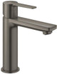 Grohe lineare wastafelkraan - s-size - waterbesparend - met push open waste - gladde body - brushed hard graphite (antraciet)