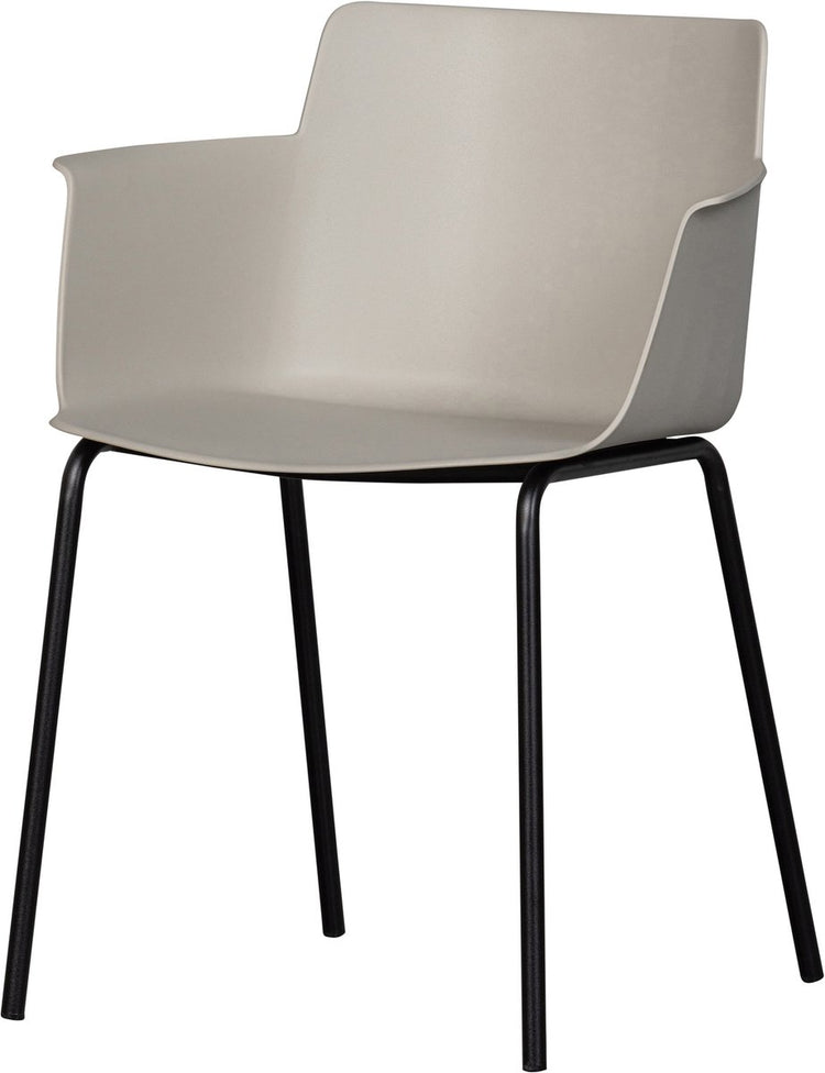 Woood foppe eetkamerstoel - kunststof metaal - mist - 80x53x55