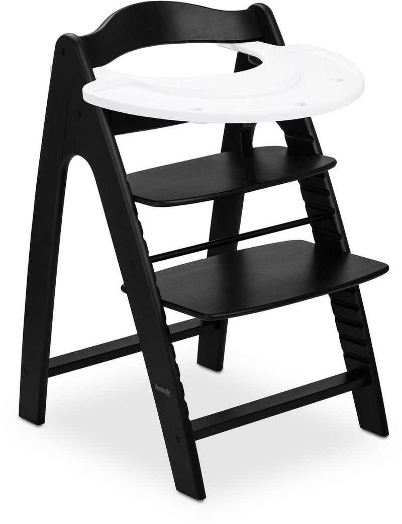 Hauck kinderstoel set arketa n play - houten kinderstoel met speelblad - fsc®-gecertificeerd beukenhout - blackwashed