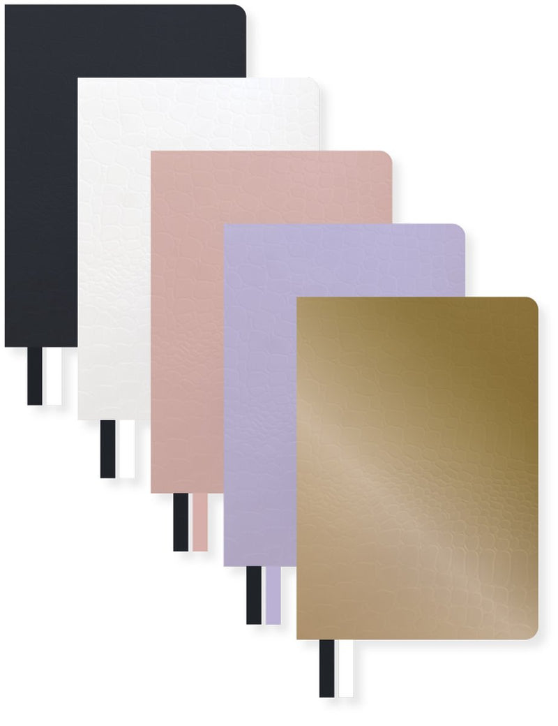 Kangaro notitieboek - pure croco - a6 - lijn - 5 stuks assorti - k-pm610002skz
