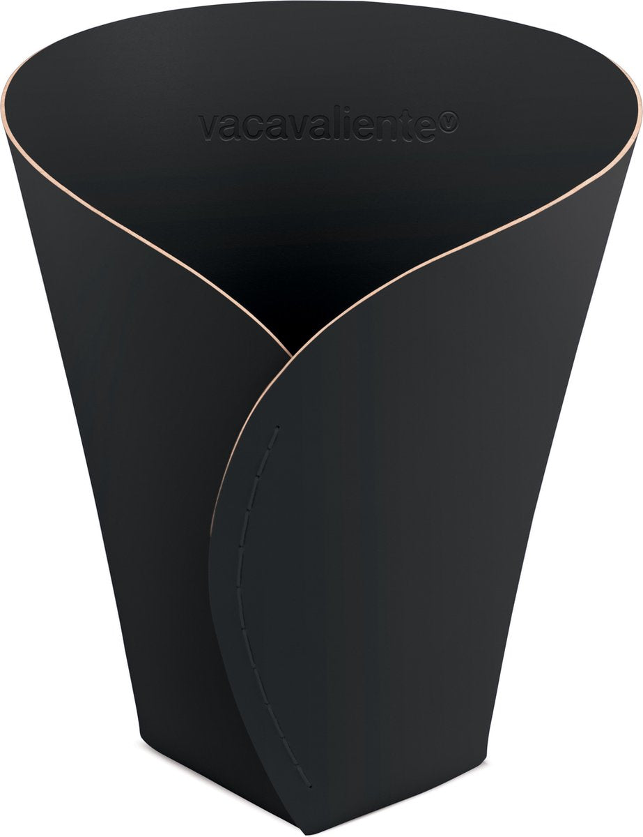Vacavaliente - studio opbergmand medium - gerecycled leer - zwart