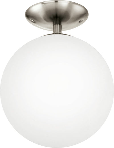 Eglo rondo - plafondlamp - 1 lichts - ø250mm. - nikkel-mat - wit