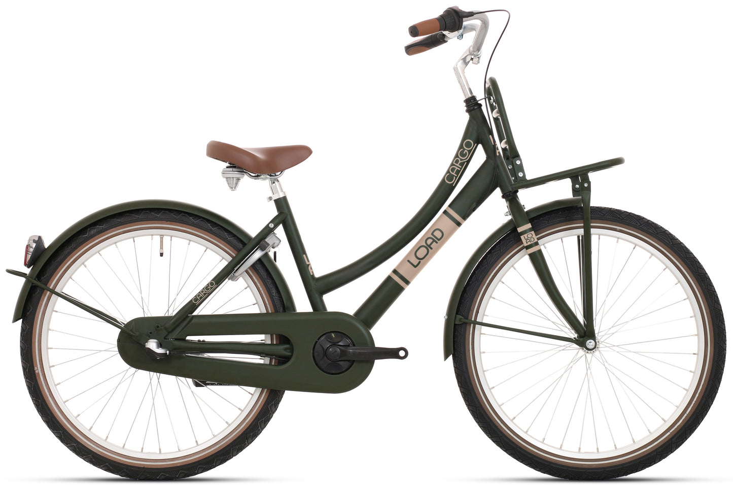 Bikefun kinderfiets load 24 inch met nexus 3 versnelling remnaaf - elegance mat groen