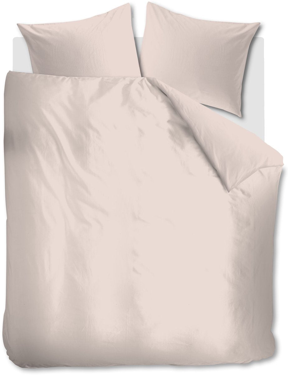 Ambiante cotton uni dekbedovertrek - tweepersoons - 200 x 200 220 cm - licht roze