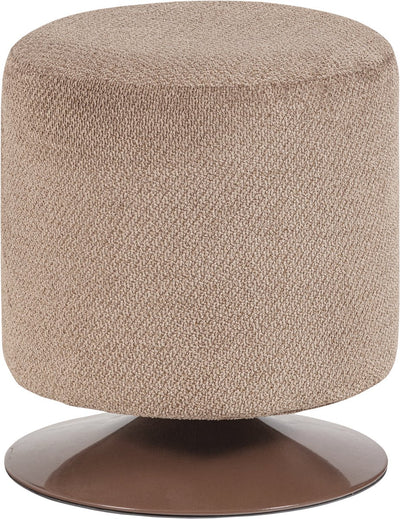 Woood islen poef met draaivoet - bouclé - bruin - 47x39x39
