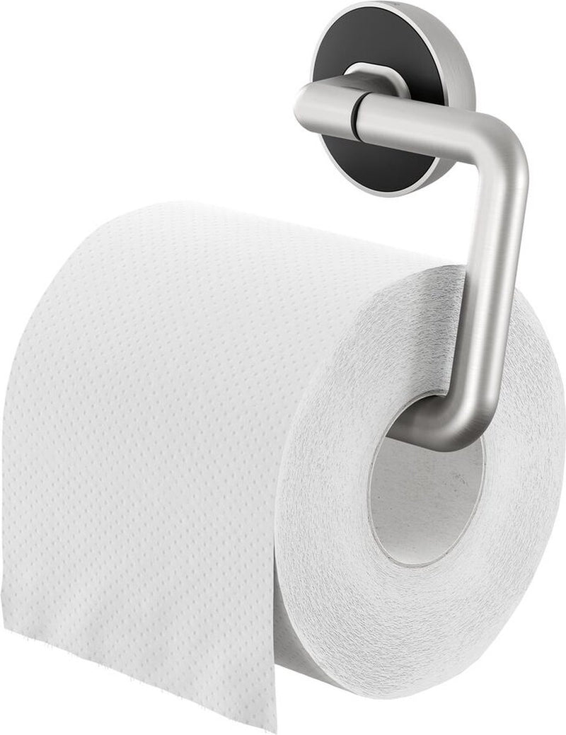 Tiger cooper - wc rolhouder zonder klep - toiletrolhouder - zonder boren - boren of lijmen - rvs geborsteld zwart