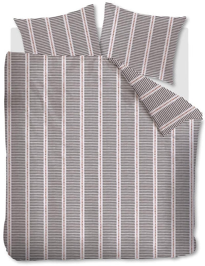Vtwonen stip and stripe dekbedovertrek - lits-jumeaux - 240x200 220 cm - blush