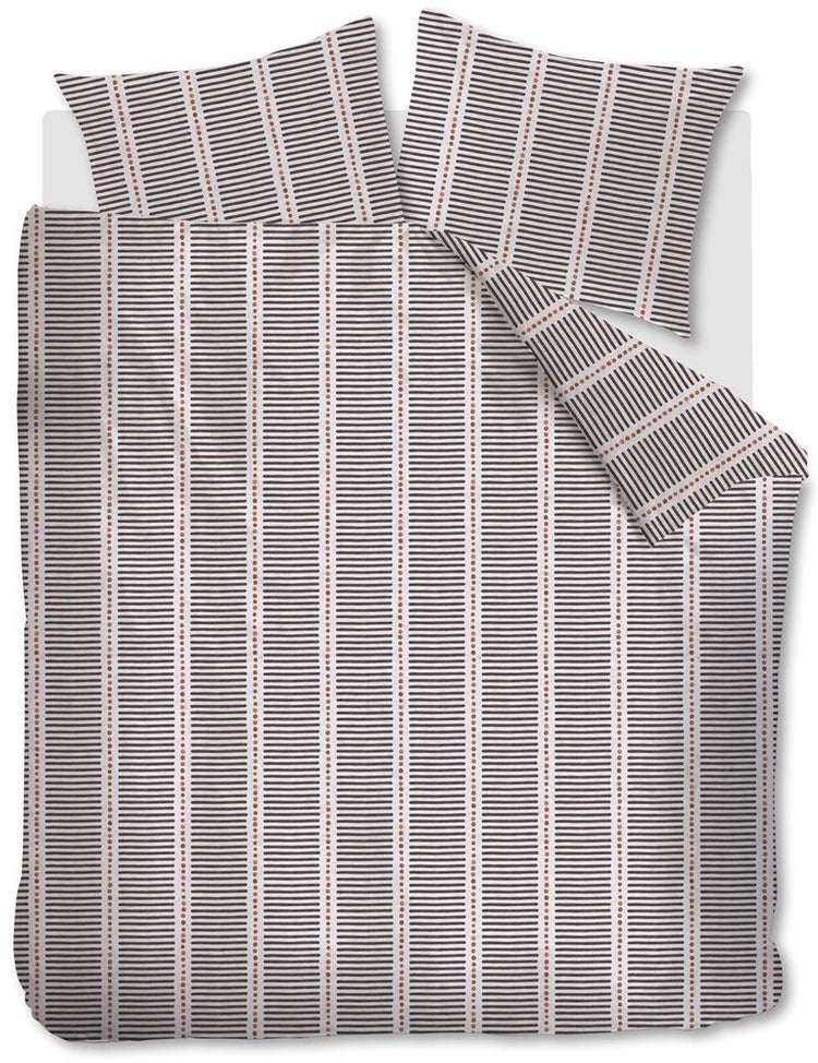 Vtwonen stip and stripe dekbedovertrek - lits-jumeaux - 240x200 220 cm - blush