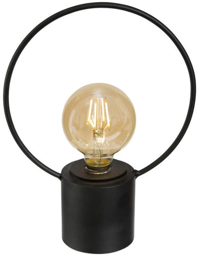 Atmosphera led lamp - zwart - metaal - zonder snoer - h27.5 cm - vintage - tafellamp nachtlamp