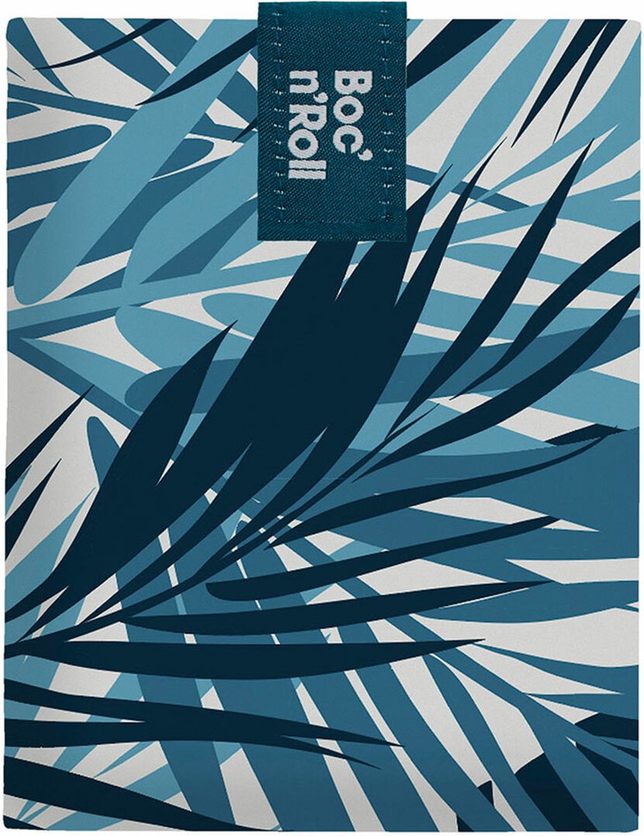 Merkloos sans marque broodtrommel roll'eat boc'n'roll essential jungle blauw (11 x 15 cm)