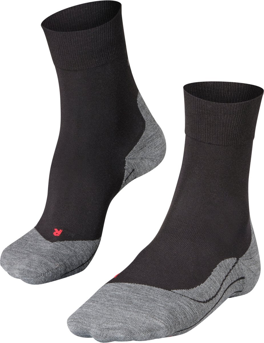Falke ru4 anti-blaar katoen functioneel materiaal hardloopsokken heren zwart - maat 39-41