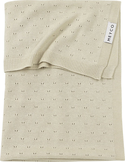 Meyco baby ajour ledikant deken - bamboe - soft sand - 100x150cm - 0.3 tog