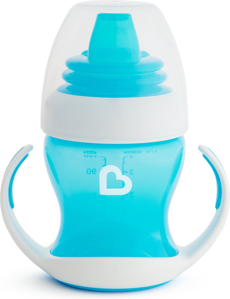 Munchkin overgangsbeker - gentle beker - transition cup - anti-lek beker voor baby's – vanaf 4 maanden - 118ml - blauw - drinkbeker