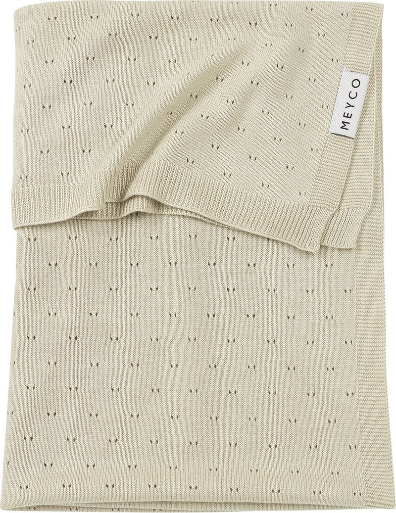 Meyco baby ajour wiegdeken - bamboe - soft sand - 75x100cm - 0.3 tog