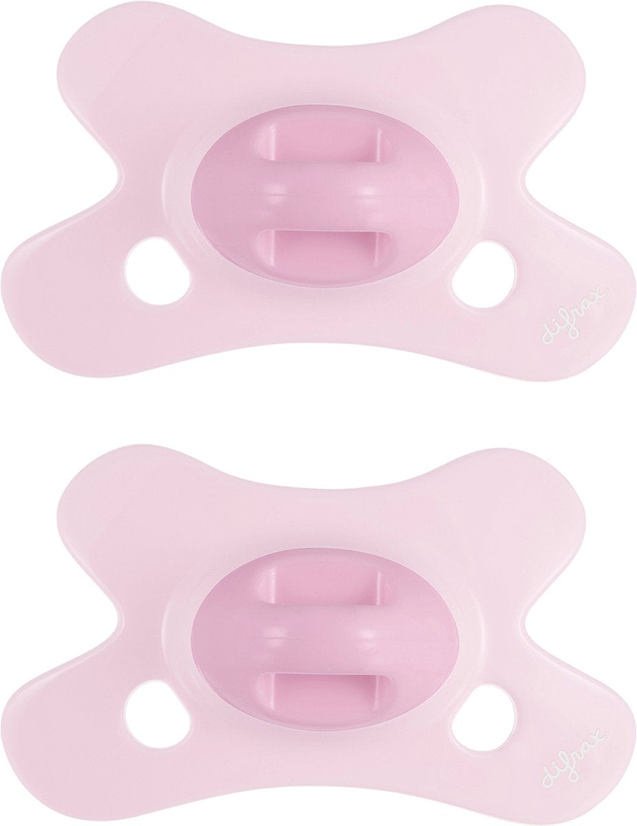 Difrax fopspeen dental - 0 tot 6 maanden - lichtroze - 2 stuks