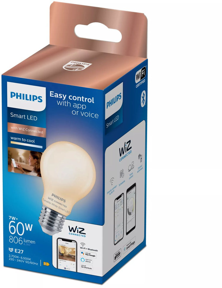 Philips smart lighting philips smart led lamp - slimme led-verlichting - warm- tot koelwit licht - e27 - 60w - mat - wi-fi
