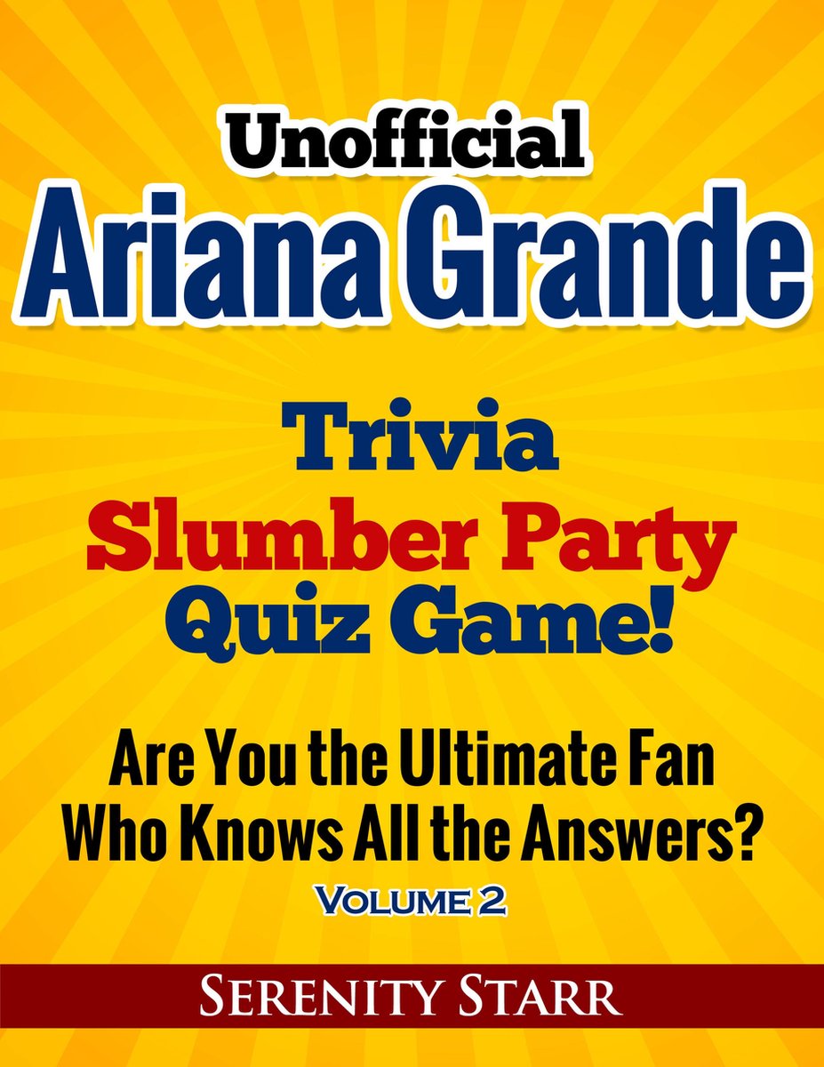 Ty unofficial ariana grande trivia slumber par quiz game volume 2