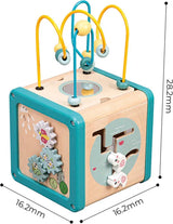 Playwood houten activiteiten kubus met kralenframe - afbeelding 1