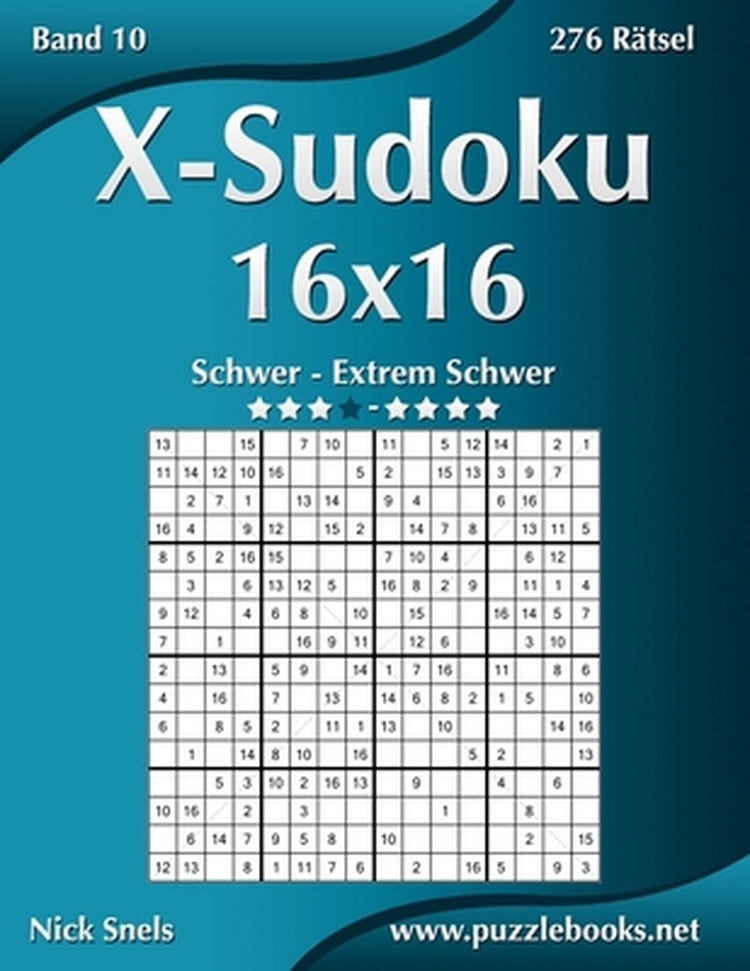 X-sudoku 16x16, schwer bis extrem schwer