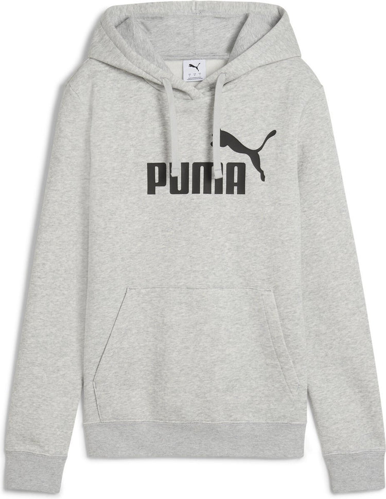 Puma ess no. 1 logo hoodie fl dames sporttrui - light gray heather