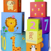 Classic world stapelblokken cijfers en dieren, 10dlg.