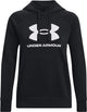 Under armour ua rival fleece big logo hd dames sporttrui - zwart - wit