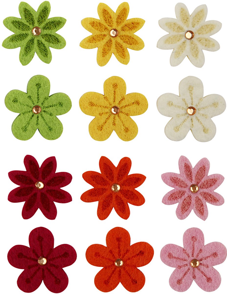 Https: www.cchobby.nl bloemen-van-vilt-met-strassteen-d-30-mm-dikte-2-5-mm-120-stuk-1-doos