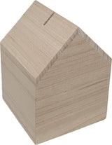 Creativ company spaarpot huis paulownia hout - afbeelding 1