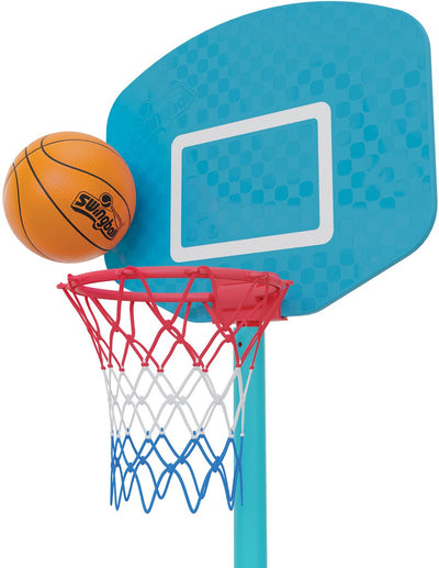 Swingball first basketbalpaal met all surface basis blauw rood