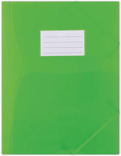 Donau documentenmap met elastiek pp a4 480 micron 3 kleppen semi-transparant groen type-3 kleppen type-met elastiek, met label index-n.v.t. insteekhoezen-n.v.t. materiaal-pp tabbladen-n.v.t.