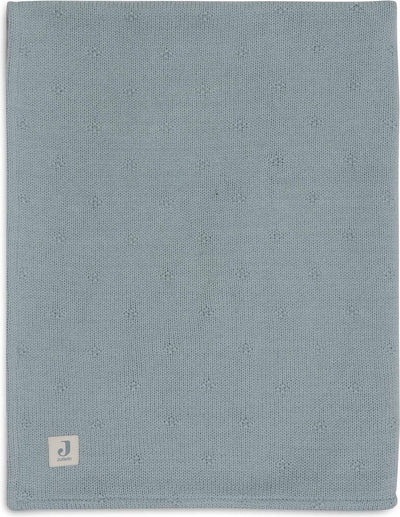 Jollein - deken ledikant 100x150cm - dekentje baby - cosy knit sea green velvet