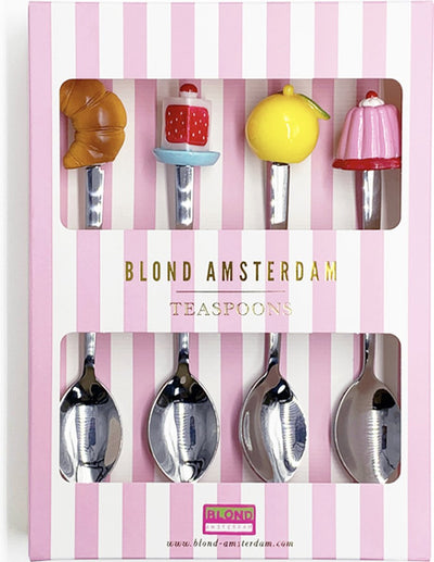 Blond amsterdam , even bijkletsen: theelepels, set van 4