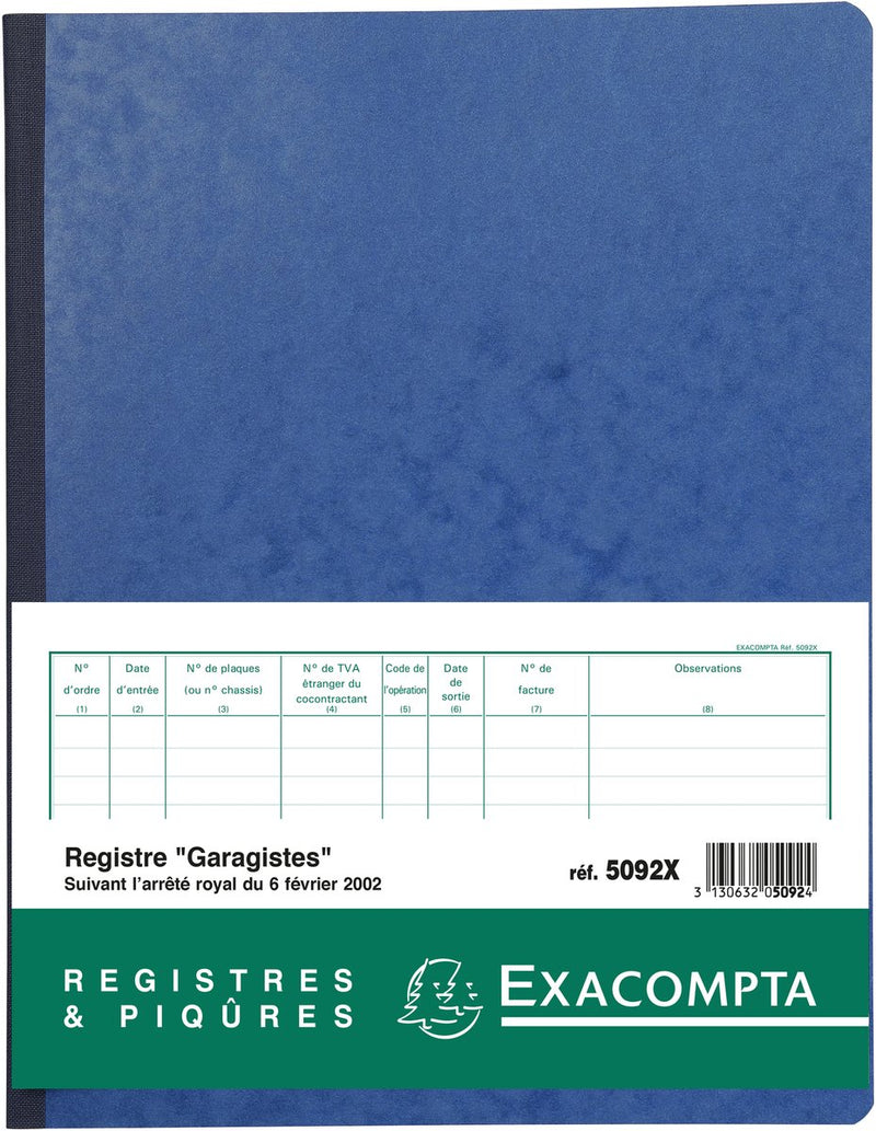 Exacompta speciale registers garagisten - franstalig - 80 blad - - 5092x