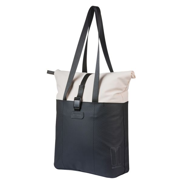 Basil b.v. tas basil vive shopper wit zwart | mik hooks | 20l