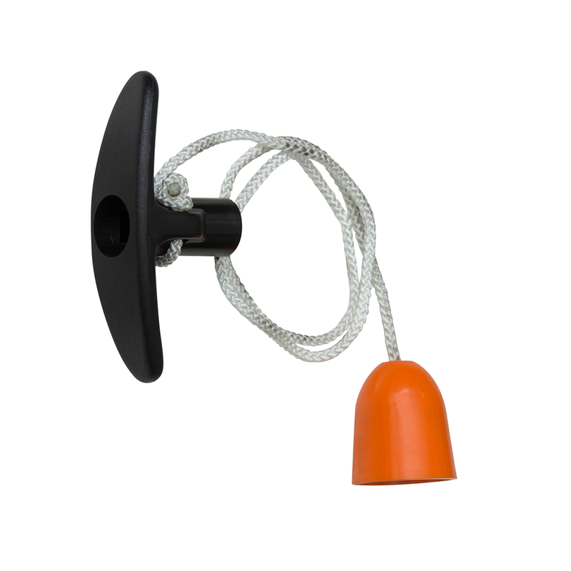 Nemef binnenkruk voor garagedeuren | oranje knop aan 50cm koord | afmeting kruk: 88 x 26 mm - 9307222500