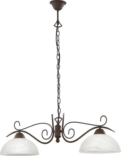 Rl live your light reality country - hanglamp - roestkleur - excl. 2x e27 4 w - plafondbevestiging - in hoogte verstelbaar