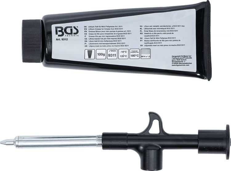 Bgs technic mini grease gun with lithium grease 100 g tube