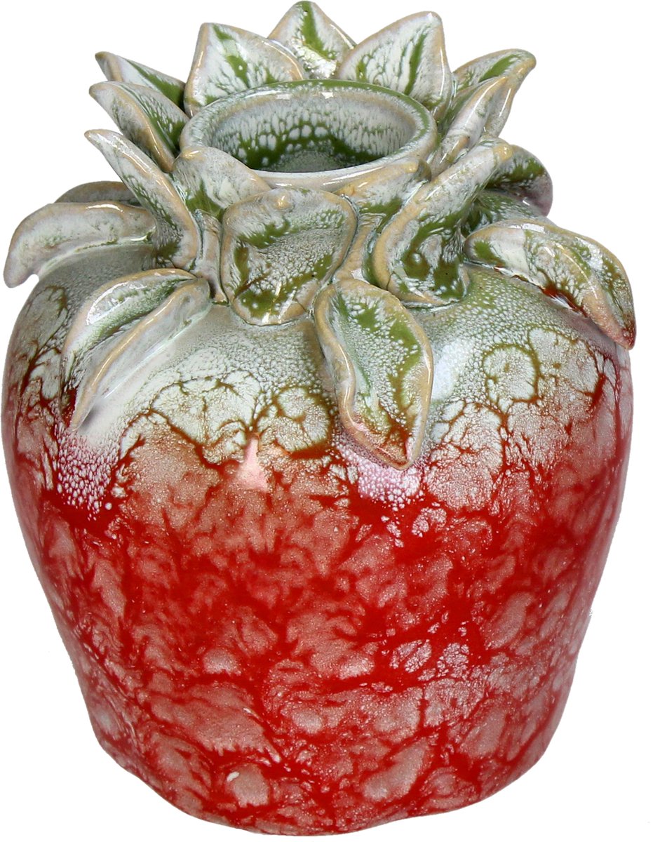 Hd collection vaas aardewerk rood 13x13x15cm