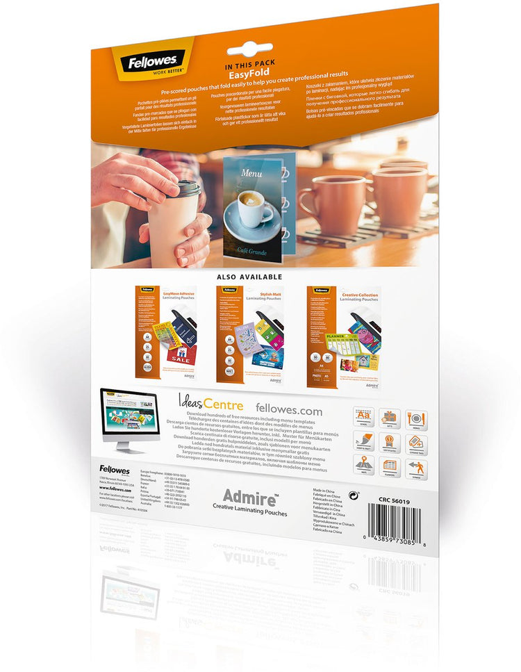 Fellowes lamineerhoezen admire easyfold - a4 - 160 micron - 25 stuks