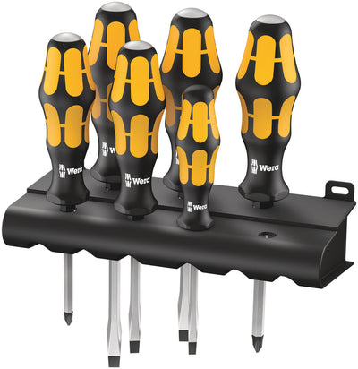 Wera 932 6 schroevendraaierset kraftform (zwart geel, 6-delig)