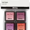 Creativ company stempelinkt, peach, roze, lichtroze, donkerroze, h: 2 cm, afm 3,5x3,5 cm, 4 stuk 1 doos