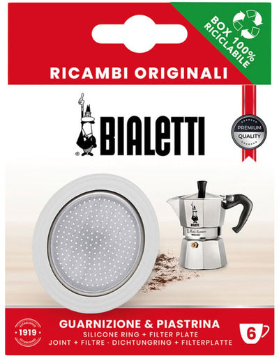 Bialetti filterplaatje siliconen ring – geschikt voor brikka 4 kops en moka induction 6 kops – origineel reserveonderdeel
