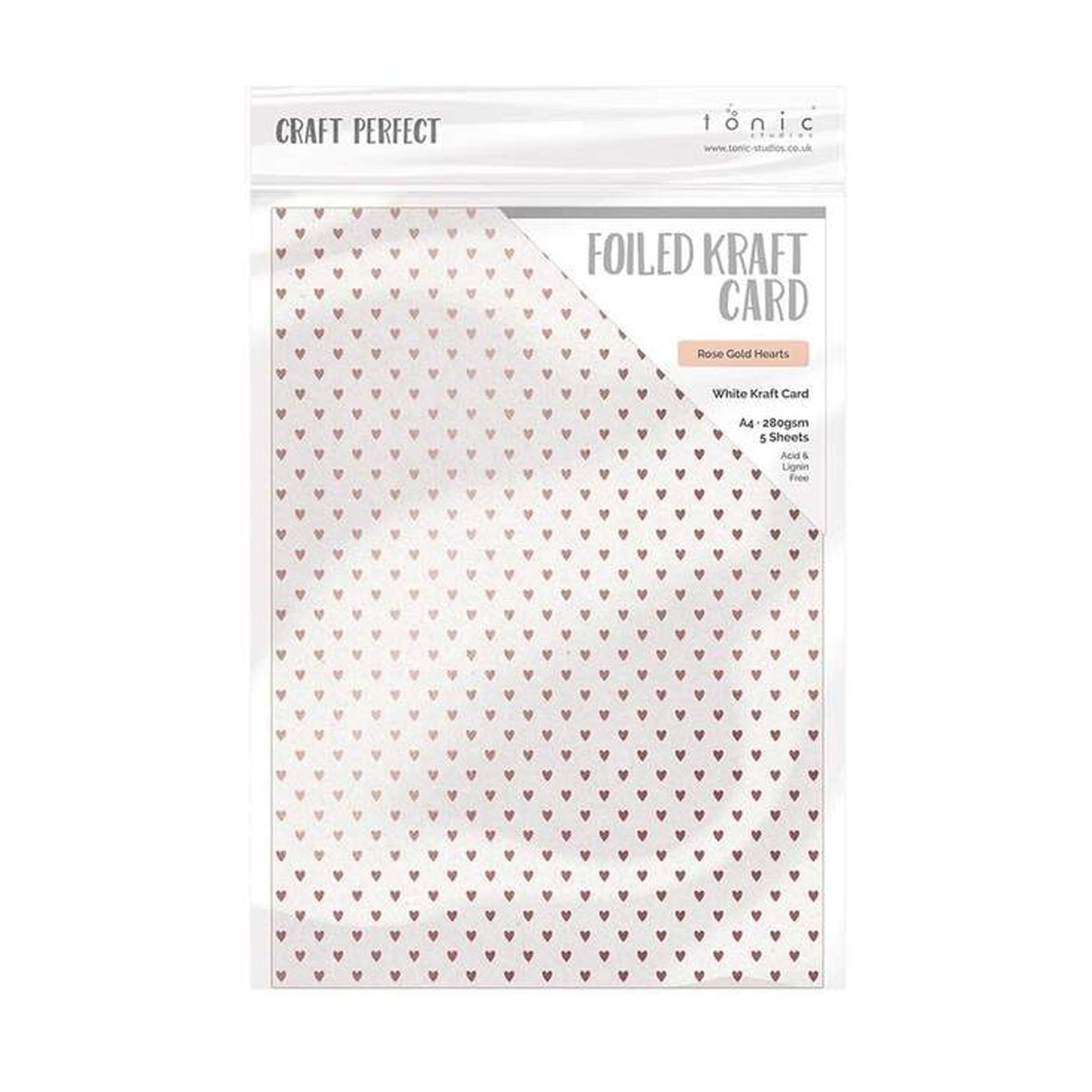 Craft perfect by tonic studios craft perfect • foiled kraft kaart a4 x5 280g roosharten
