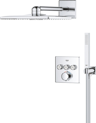 Grohe precision smartcontrol inbouw douchesysteem - vierkant - chroom