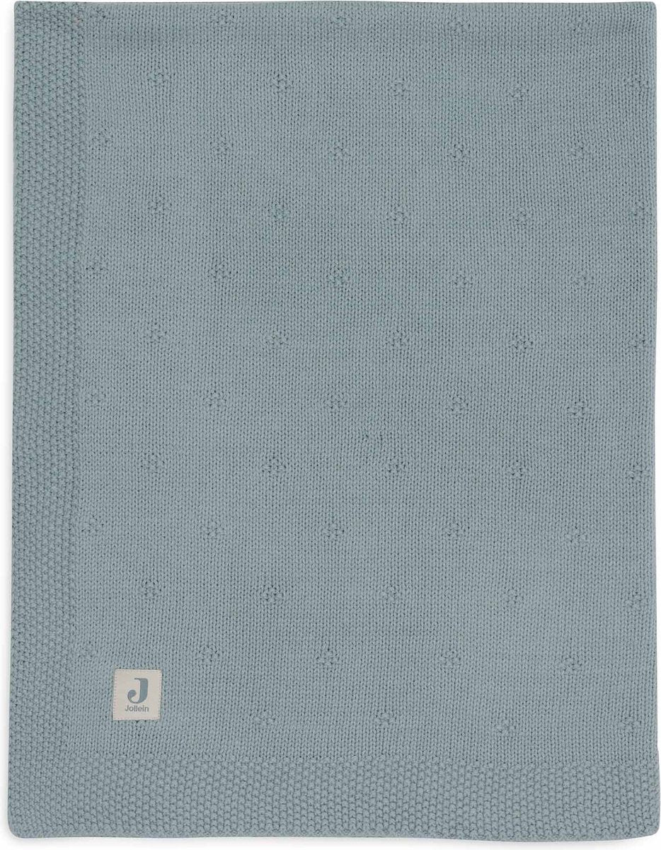Jollein - deken wieg 75x100cm - wiegdeken, wiegdekentje, dekentje baby - cosy knit sea green
