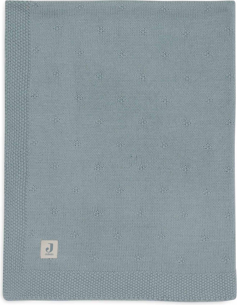 Jollein - deken wieg 75x100cm - wiegdeken, wiegdekentje, dekentje baby - cosy knit sea green