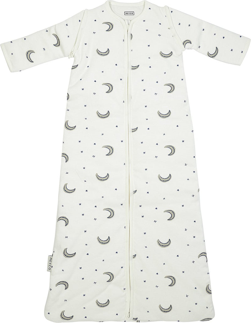 Meyco baby slaapzak winter moon - afritsbare mouwen - indigo - 70cm - winterslaapzak