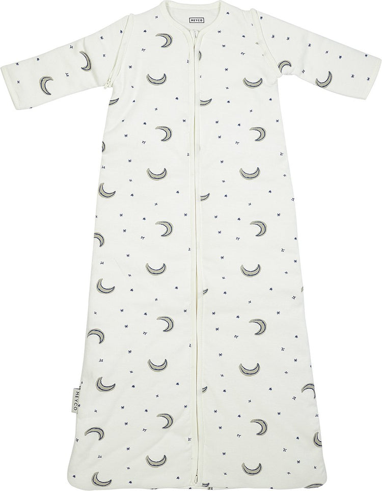 Meyco baby slaapzak winter moon - afritsbare mouwen - indigo - 110cm - winterslaapzak